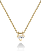 Half Moon Necklace - White Diamond